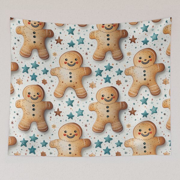 Item preview, Gingerbread man seasonal seamless pattern tile designed and sold by MiraCleAI.