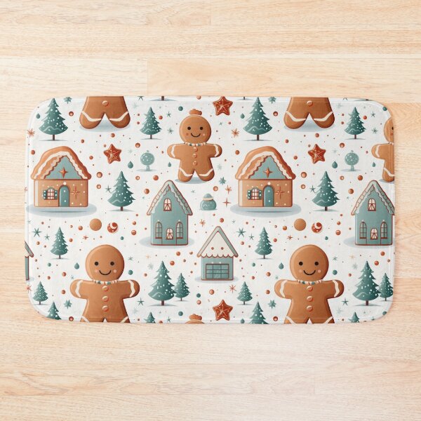 Item preview, Gingerbread man seasonal seamless pattern tile designed and sold by MiraCleAI.