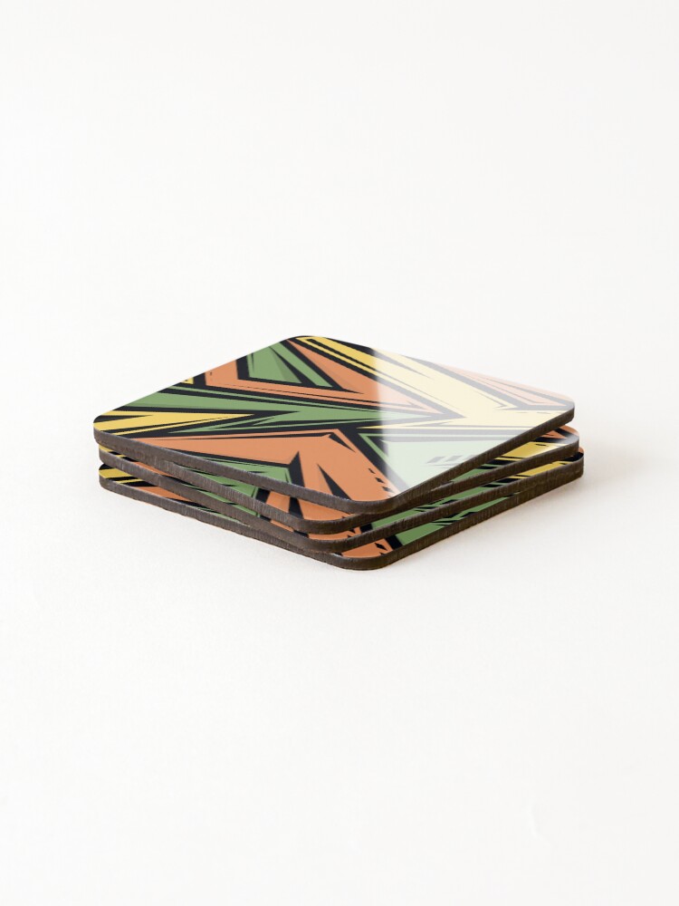 Thumbnail 4 of 5, Coasters (Set of 4), Abstract Retro Racing Pattern designed and sold by RockBeeDesigns.