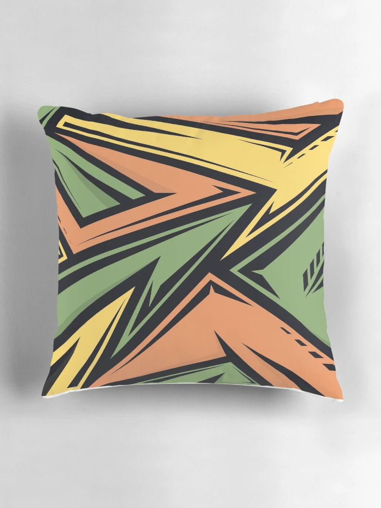 Thumbnail 3 of 4, Pillow, Abstract Retro Racing Pattern designed and sold by RockBeeDesigns.