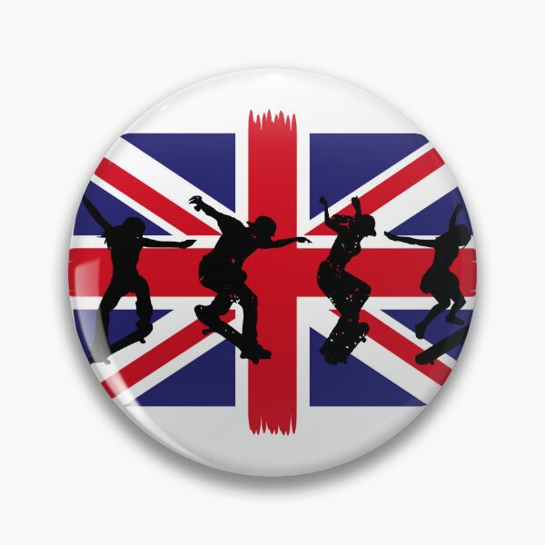 Item preview, Skateboarding Great Britain United Kingdom Union Jack Flag  designed and sold by darkskydelights.