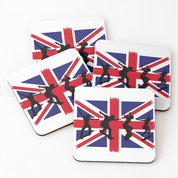Item preview, Skateboarding Great Britain United Kingdom Union Jack Flag  designed and sold by darkskydelights.