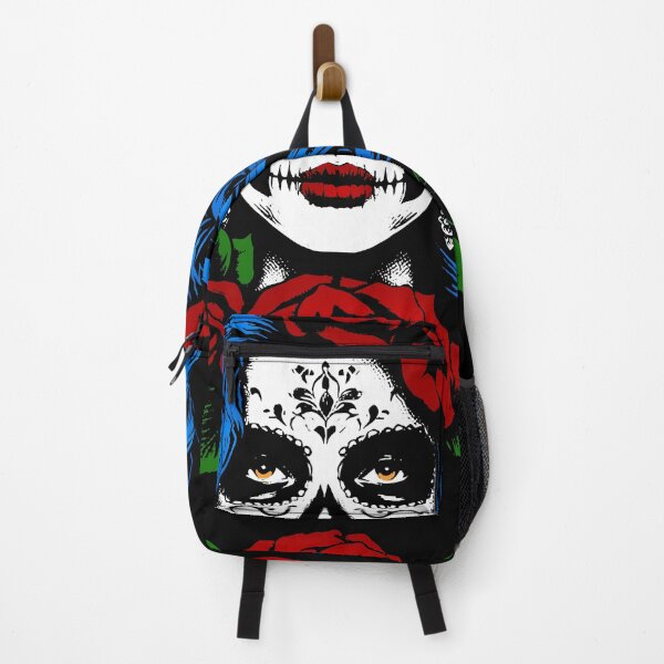 Item preview, Woman Skull With Blue Hair And Red Roses designed and sold by karsad.