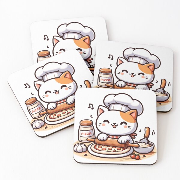 Item preview, Cat making a pizza  designed and sold by NTKSHOP11.