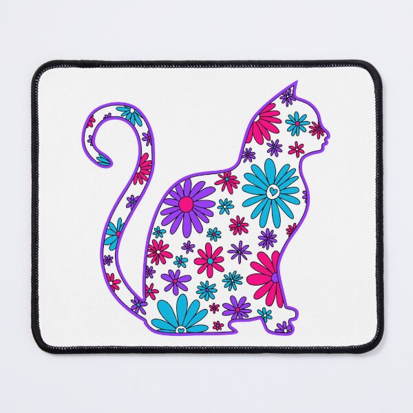 Item preview, Flower doodle cat LGBTQ+ Androgyne Pride Flag designed and sold by JoyfulJen.