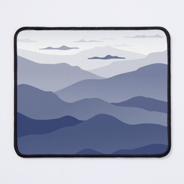 Item preview, Foggy Mountains Misty Morning Magical Graphic Blue designed and sold by Eurokollektiv.