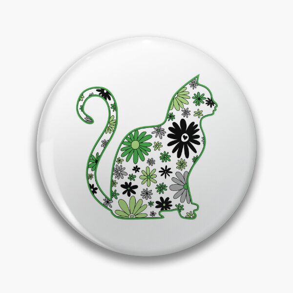 Item preview, Flower doodle cat LGBTQ+ Aro Pride Flag designed and sold by JoyfulJen.