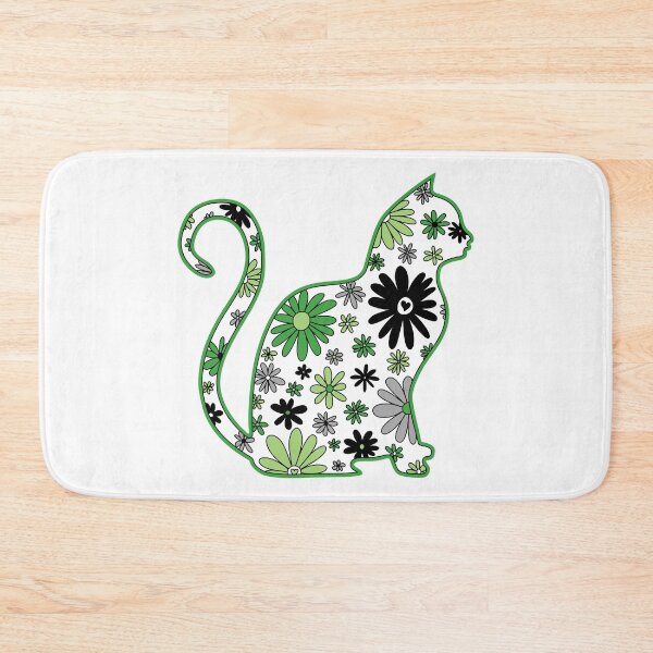 Item preview, Flower doodle cat LGBTQ+ Aro Pride Flag designed and sold by JoyfulJen.