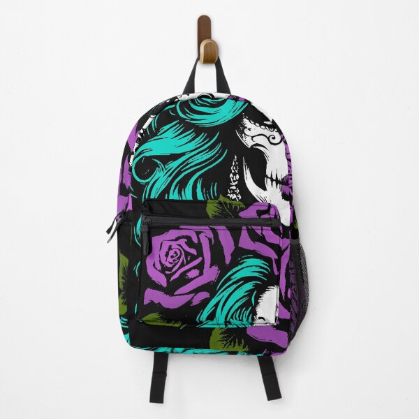 Item preview, Woman Skull With Green Hair And Purple Roses designed and sold by karsad.