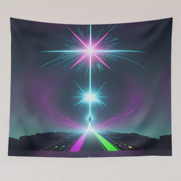 Item preview, Dazzling purple and neon blue stars designed and sold by Carlos Gudino.