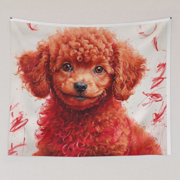 Item preview, Playful Red Toy Poodle Puppy Drawing designed and sold by Sadia  Jannat.