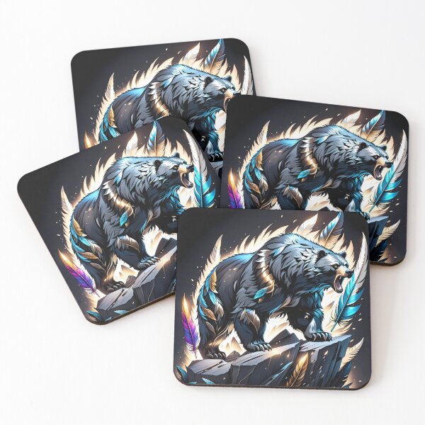 Item preview, Obsidian Grizzly Bear Statue, Ai Generated Art  designed and sold by ACC .