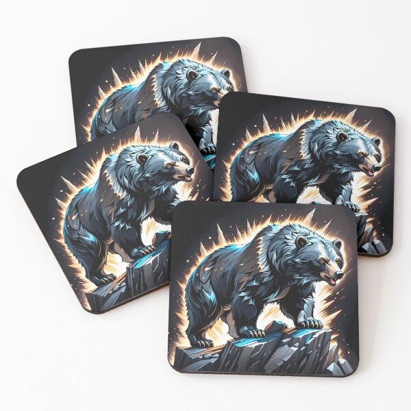 Item preview, Obsidian Grizzly Bear Statue, Ai Generated Art  designed and sold by ACC .