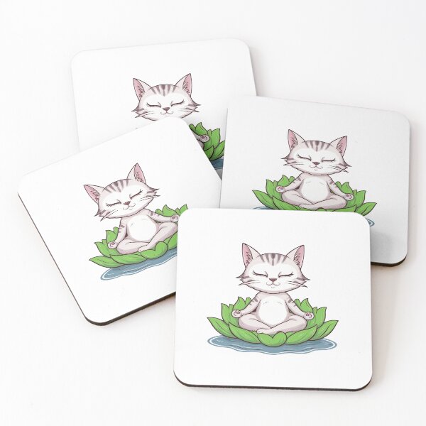Item preview, Meditating Cat On Green Lotus Flower designed and sold by canvadreamer444.