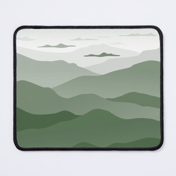 Item preview, Foggy Mountains Misty Morning Magical Graphic Green designed and sold by Eurokollektiv.
