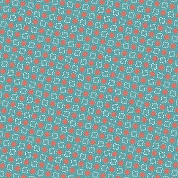Aperçu de l'œuvre Fleurs Sarcelle Et Rouges Sur Motif Turquoise de PatternsPalette
