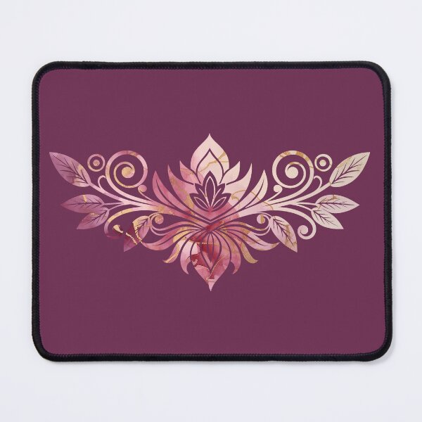 Item preview, Pink Marble Lotus Silhouette Rohan Pattern designed and sold by SeranaMakes.