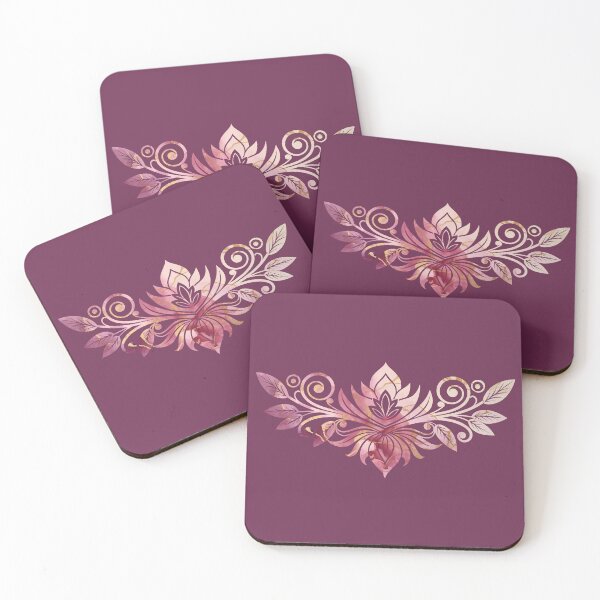 Item preview, Pink Marble Lotus Silhouette Rohan Pattern designed and sold by SeranaMakes.