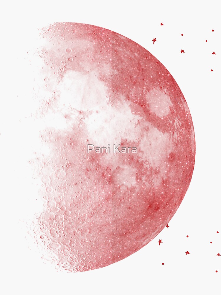 Thumbnail 3 of 3, Sticker, Red Moon   designed and sold by KaraDem.