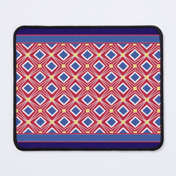 Item preview, Red lines contrasting with red and blue in a beautiful zigzag square pattern designed and sold by LadyP-design.