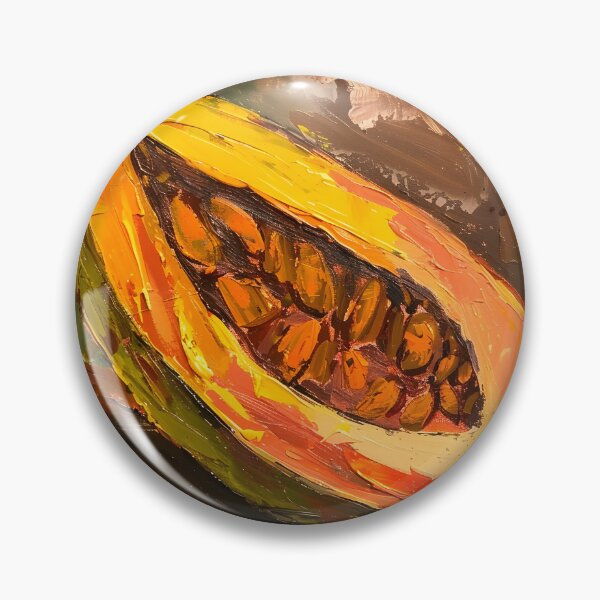 Item preview, Juicy Delight- Vibrant Vivid Brushstrokes Illuminate Sliced Cocoa Pod AI Generated designed and sold by OlfactoART Studio.