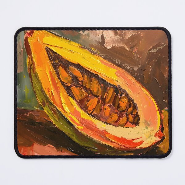 Item preview, Juicy Delight- Vibrant Vivid Brushstrokes Illuminate Sliced Cocoa Pod AI Generated designed and sold by OlfactoART Studio.