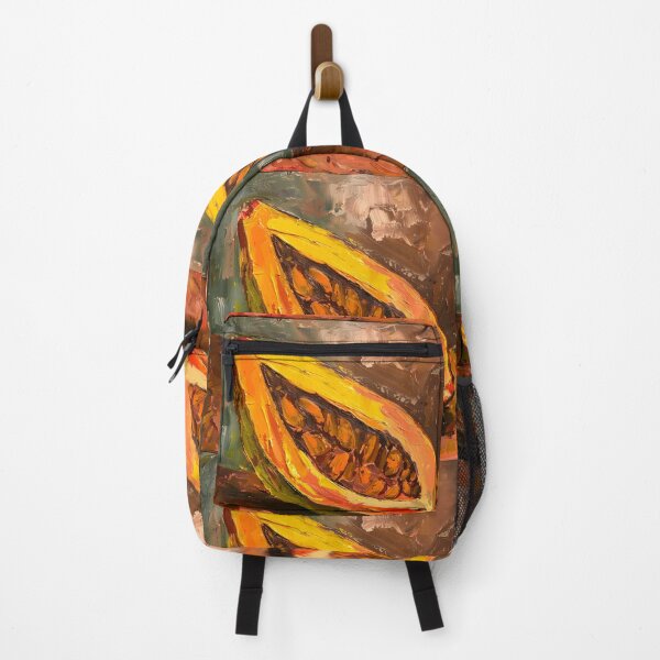 Item preview, Juicy Delight- Vibrant Vivid Brushstrokes Illuminate Sliced Cocoa Pod AI Generated designed and sold by OlfactoART Studio.