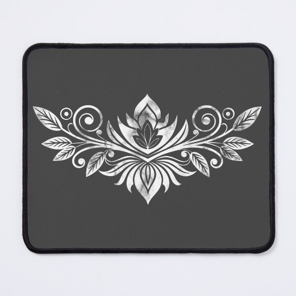 Item preview, White Marble Lotus Silhouette Rohan Pattern designed and sold by SeranaMakes.