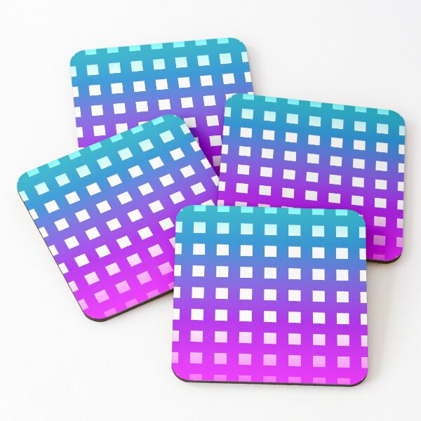 Item preview, Aqua and Pink Gradient Bold Grid Squares Minimal Pattern designed and sold by patternsoup.