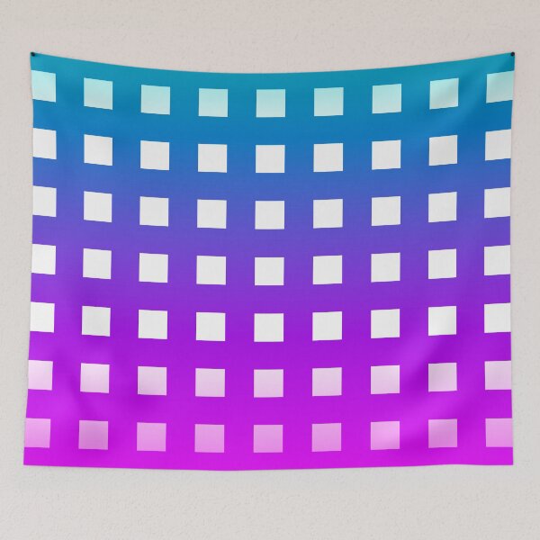 Item preview, Aqua and Pink Gradient Bold Grid Squares Minimal Pattern designed and sold by patternsoup.
