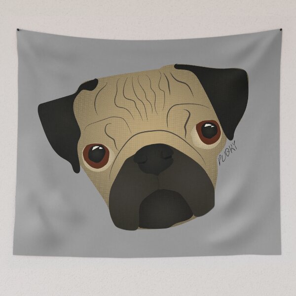 Item preview, cute pug with bulging eyes tender and funny look designed and sold by pugki.