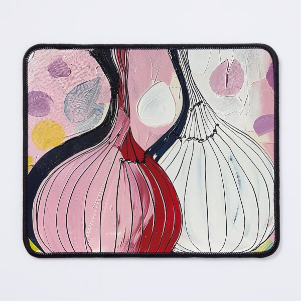 Item preview, Playful Alliums - Vibrant Brushstrokes of Stylized Onions Against a Backdrop of Playful Pinks and Purples Digital Art designed and sold by OlfactoART Studio.