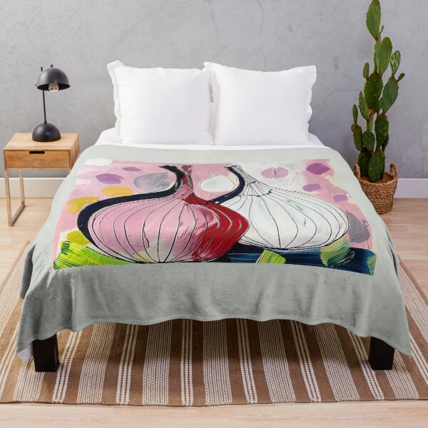 Item preview, Playful Alliums - Vibrant Brushstrokes of Stylized Onions Against a Backdrop of Playful Pinks and Purples Digital Art designed and sold by OlfactoART Studio.