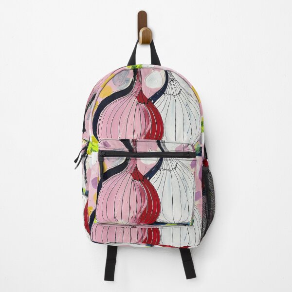 Item preview, Playful Alliums - Vibrant Brushstrokes of Stylized Onions Against a Backdrop of Playful Pinks and Purples Digital Art designed and sold by OlfactoART Studio.
