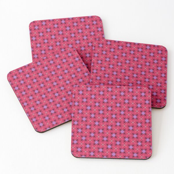 Item preview, Aesthetic seamless geometric pattern,purple circles,purple on red pattern  designed and sold by OwlWorks.