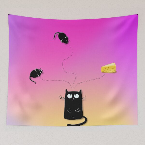 Item preview, black cat and mice designed and sold by poupoune.