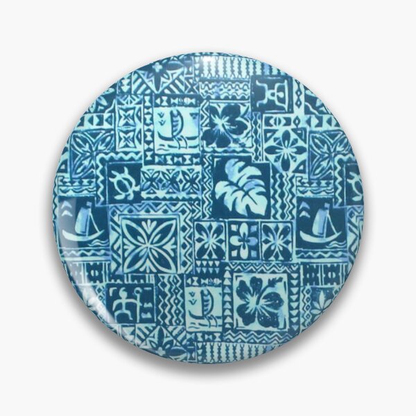 Item preview, Ocean Blue Petroglyph Tapa designed and sold by J Marielle Designs.