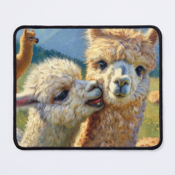 Item preview, Playful Alpacas in a Scenic Field - Humorous Animal Art designed and sold by Suzana Djordjevic.