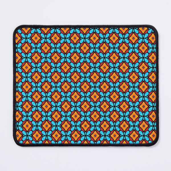 Item preview, Aesthetic seamless geometric sky blue and orange pattern designed and sold by OwlWorks.