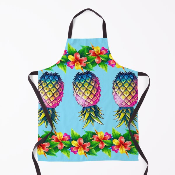 Item preview, Vibrant Tropical Flowers | Pineapples Border | Light Blue designed and sold by JLEmporium.