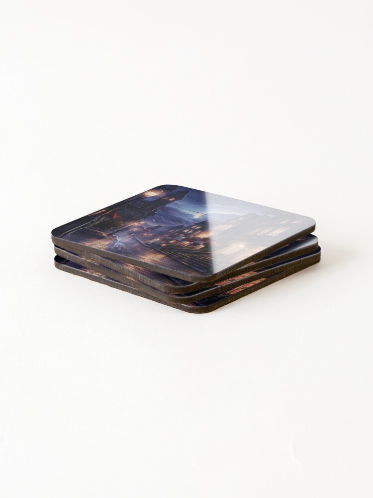 Thumbnail 4 of 5, Coasters (Set of 4), Bergen At Night designed and sold by Rtymer.