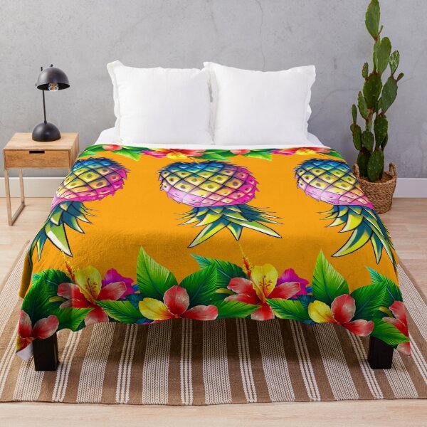 Item preview, Vibrant Tropical Flowers | Pineapples Border | Orange designed and sold by JLEmporium.