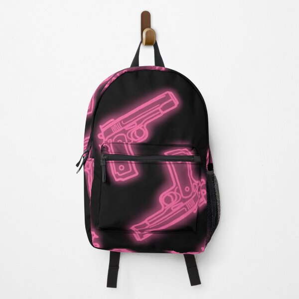 Item preview, Neon Pink Handgun Pattern Art Print | Black Background | Bold Illustration for Prints & Apparel designed and sold by Jennifer Adair.
