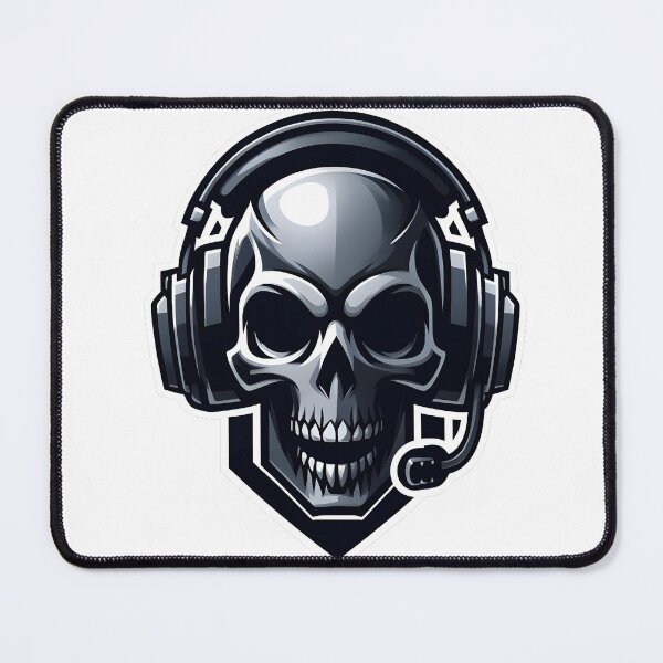 Item preview, Skull with gaming headset designed and sold by OtterDesigns.