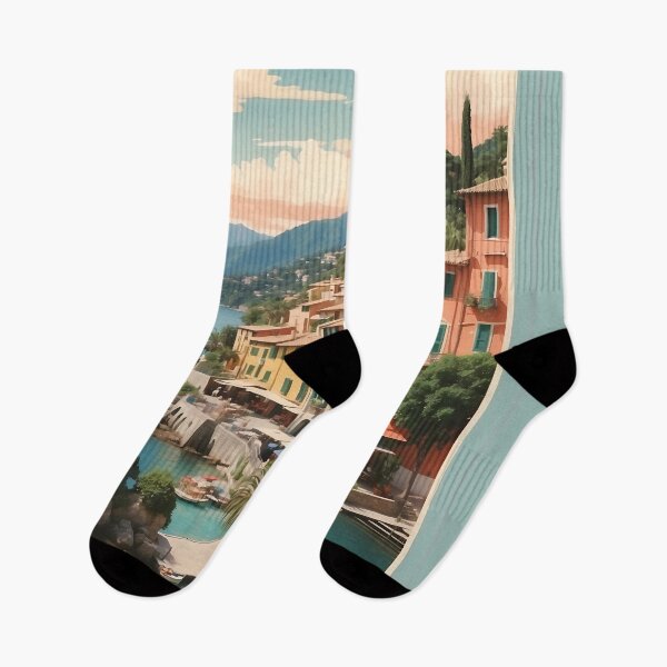 Item preview, Vintage Portofino Illustrations: Charming Italian Riviera Art designed and sold by Ceemko's Vintage Corner.
