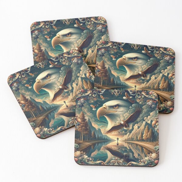 Item preview, Majestic Eagle and Scenic Wilderness - Artistic Nature Composition designed and sold by Suzana Djordjevic.