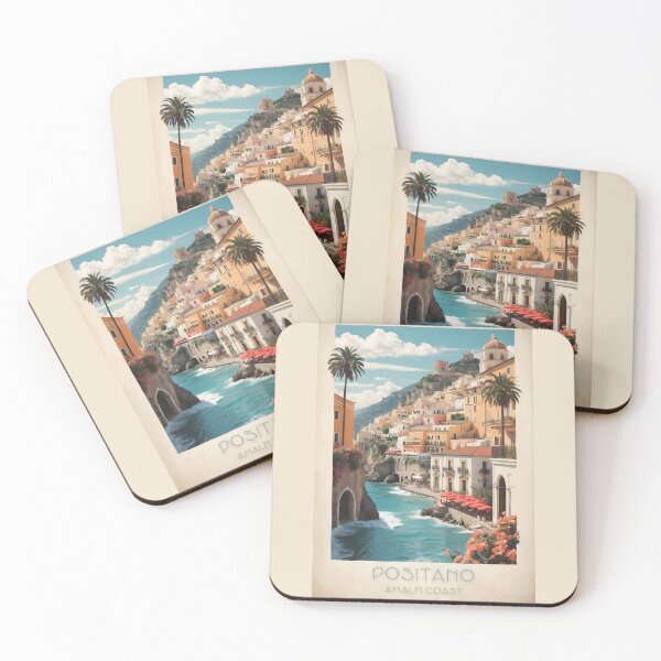 Item preview, Vintage Positano Illustrations: Timeless Coastal Beauty designed and sold by Ceemko's Vintage Corner.