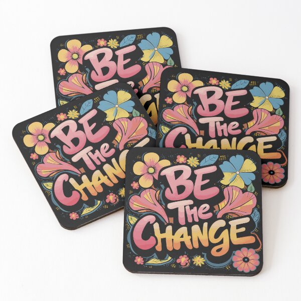 Item preview, Be The Change Floral Inspirational Design designed and sold by Quirky Shirts.