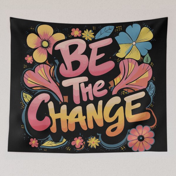 Item preview, Be The Change Floral Inspirational Design designed and sold by Quirky Shirts.