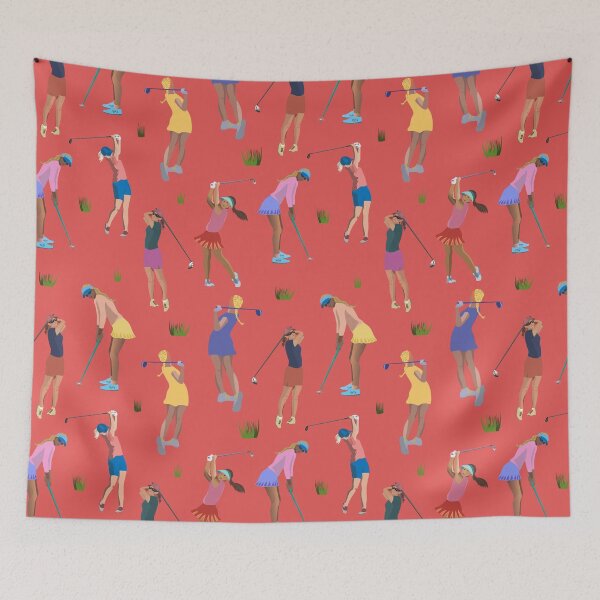 Item preview, Golf girls on the course - coral version designed and sold by Flyingwall.